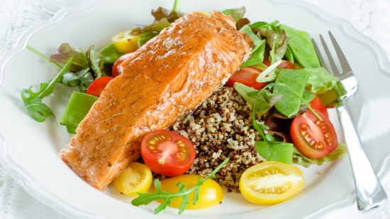 Quick-Cured Sake Salmon with Quinoa